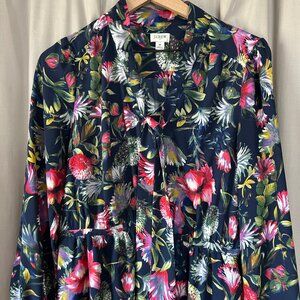 J. Crew Floral Long Sleeve Dress - Multicolor